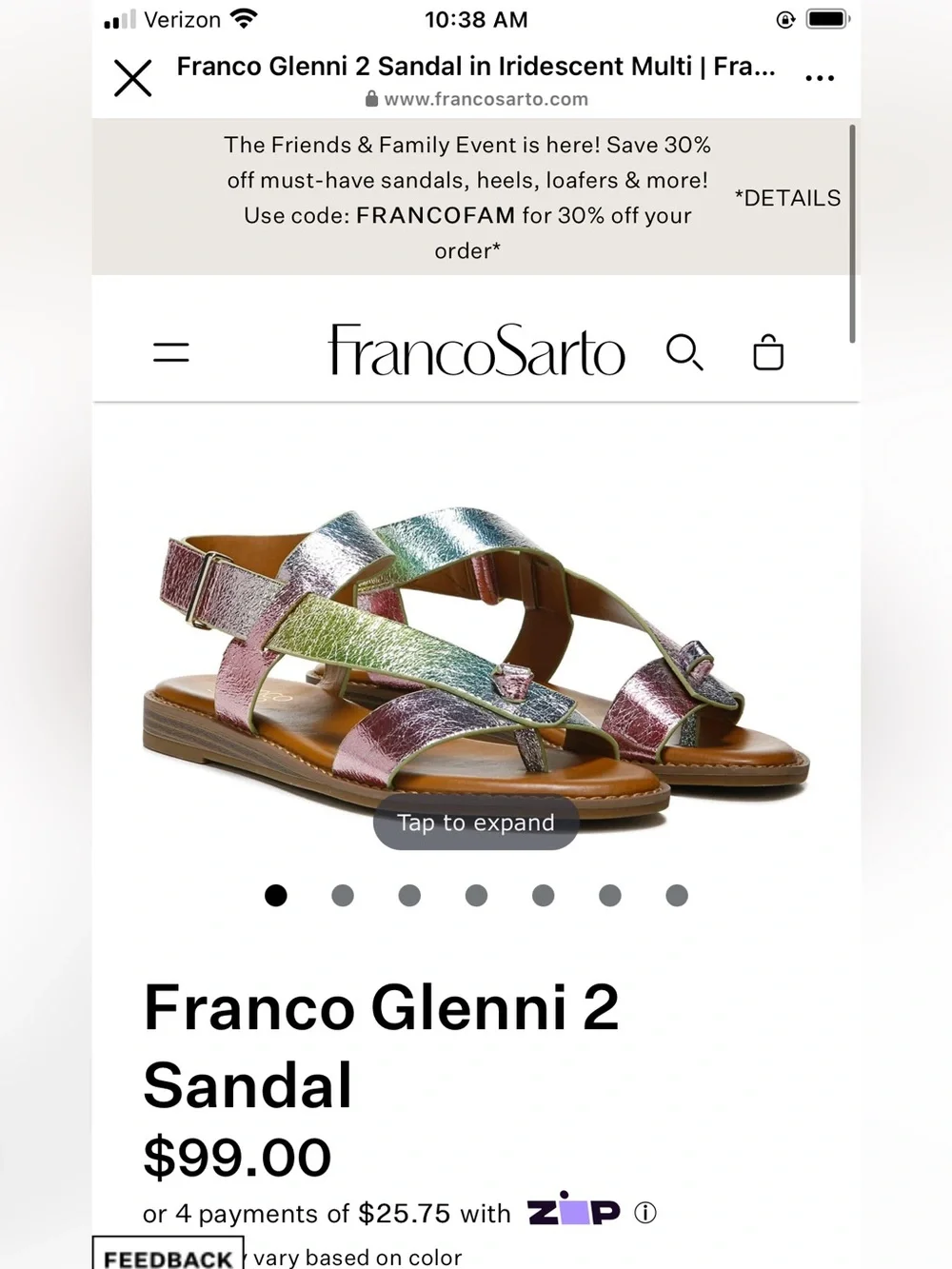 Franco Sarto sandals 9 NWOT - Picture 2 of 12